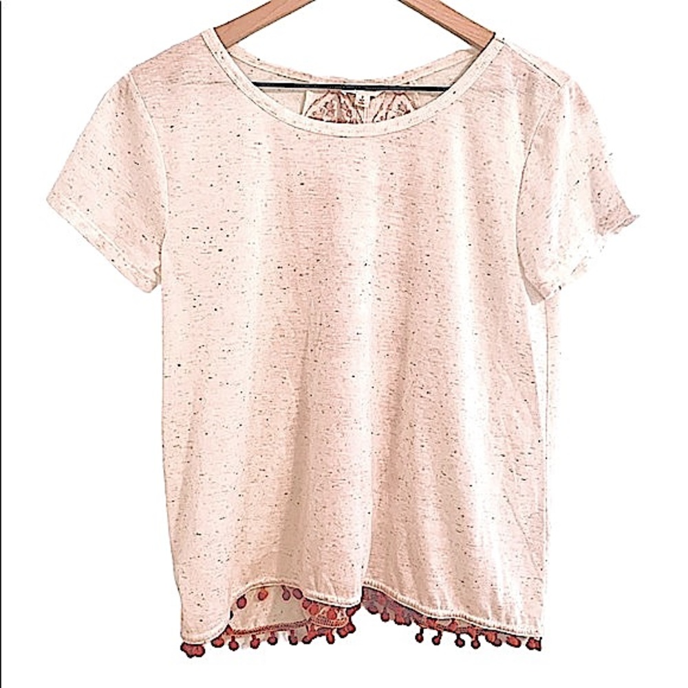 Hem & Thread Pom Pom Fringe Top